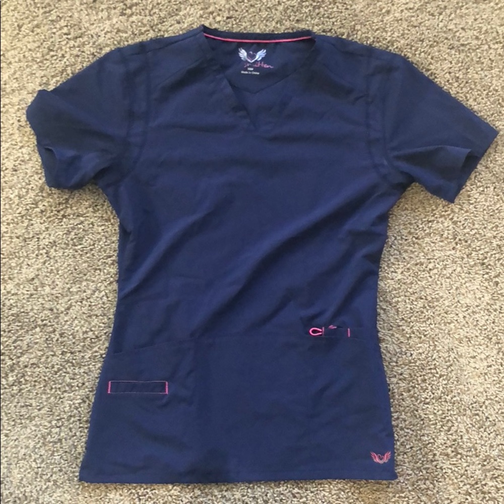 Smitten navy scrub top